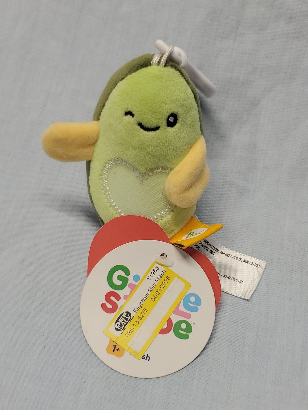 Plush Avocado Keychain Clip - Green